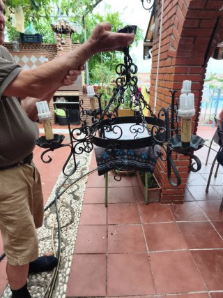 Lámpara forja rústica