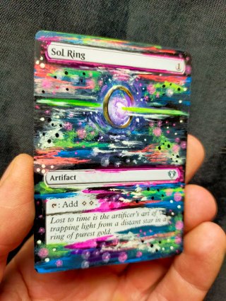 Carta Sol Ring pintada a mano