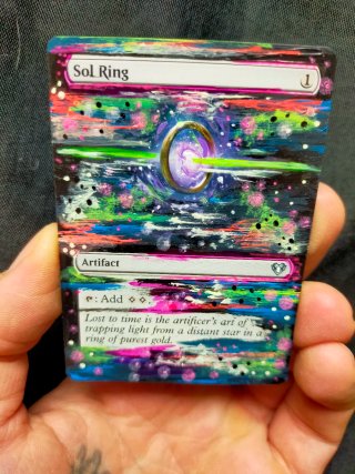 Carta Sol Ring pintada a mano