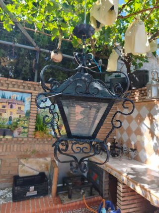 Farol forja rústico negro