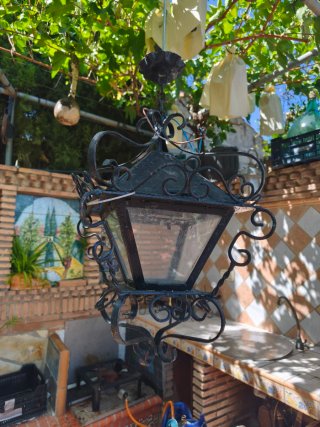 Farol forja rústico negro