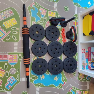 Conjunto de pesas para gimnasio en casa
