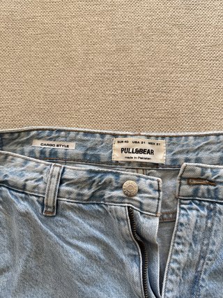Pull&Bear Pantalón Corto Cargo Azul