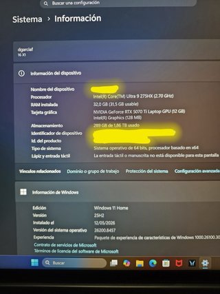 Erazer Major X1 16 Ultra 9 RTX5070ti 32GB RAM