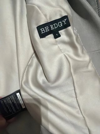 Chaqueta de cuero gris mujer