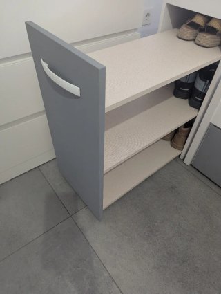 Mueble Zapatero Gris y Blanco