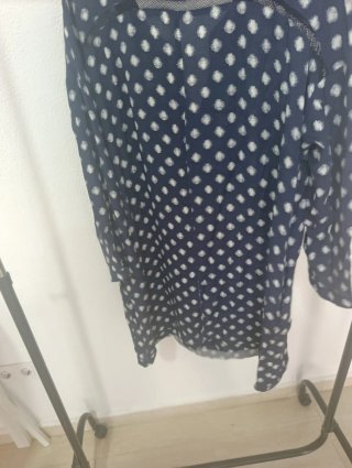 Vestido Cortefiel azul con lunares blancos Talla M