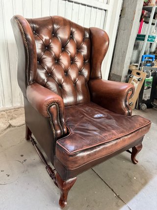 Sillón de cuero vintage marrón