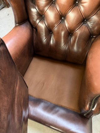 Sillón de cuero vintage marrón