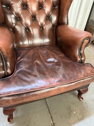Sillón de cuero vintage marrón