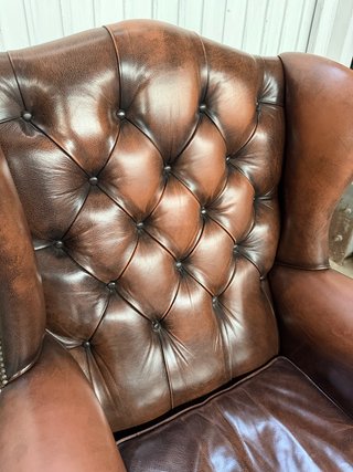 Sillón de cuero vintage marrón