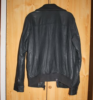 Cazadora de cuero negro, aviador, Celio, Talla M