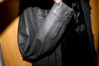 Cazadora de cuero negro, aviador, Celio, Talla M