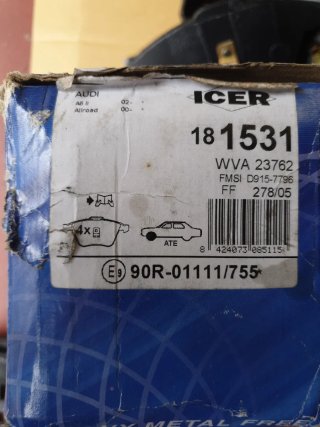 Pastillas de freno Audi A6 4B  ICER 181531