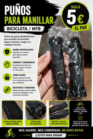 Puños Manillar Bicicleta/MTB Antideslizantes