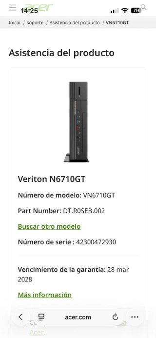 Mini PC Acer Veriton N6710GT Intel vPro