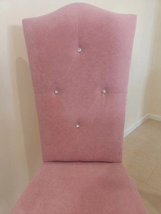 Juego 4 sillas tapizado rosa