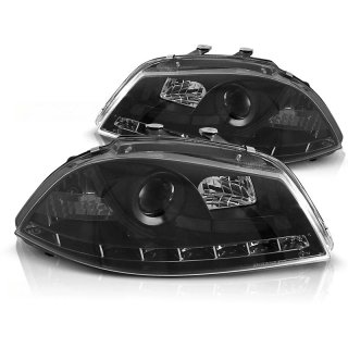 Faros con luz diurna ahumados para SEAT Ibiza 2002
