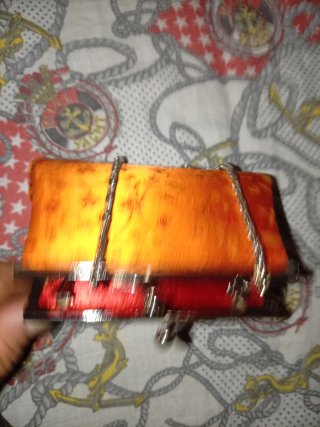 Monedero vintage floreado piel melocotón