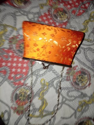 Monedero vintage floreado piel melocotón