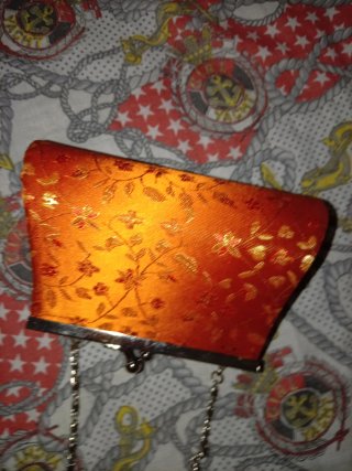 Monedero vintage floreado piel melocotón