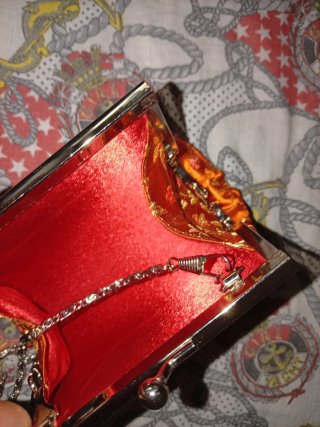 Monedero vintage floreado piel melocotón