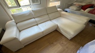 Sofá Divatto 3 plazas + chaise longue piel natural