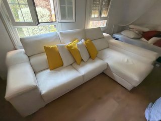 Sofá Divatto 3 plazas + chaise longue piel natural