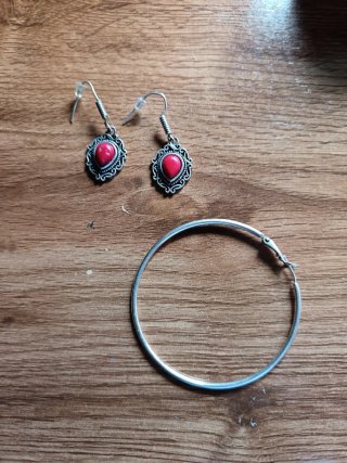 Zarcillos Plata Coral Rojo