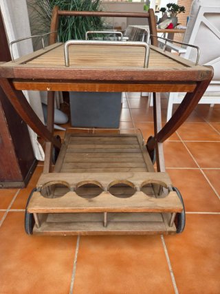 Carrito camarera madera y metal
