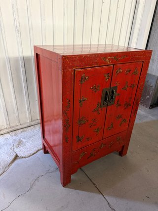 Mesita auxiliar oriental antigua lacado