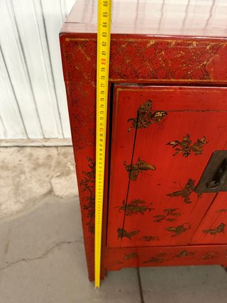 Mesita auxiliar oriental antigua lacado