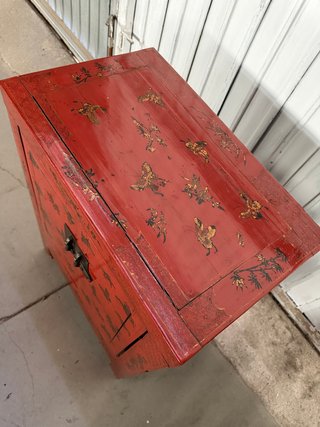 Mesita auxiliar oriental antigua lacado