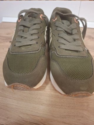 Zapatillas Mustang Mujer Verde y Rosa