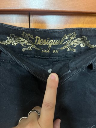 Falda Desigual Talla 38 Negra Lentejuelas
