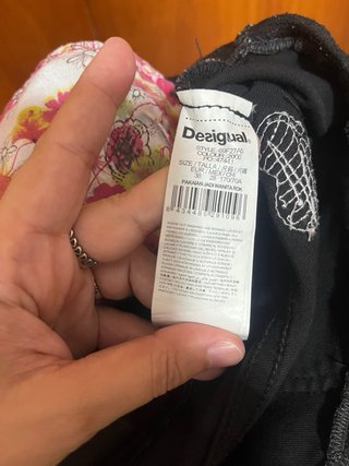 Falda Desigual Talla 38 Negra Lentejuelas