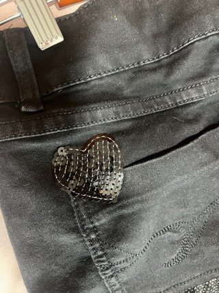 Falda Desigual Talla 38 Negra Lentejuelas