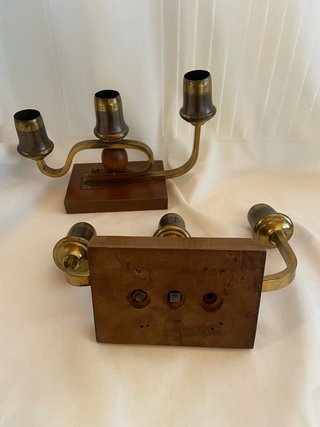 Coppia Candelabri Ottone Art Déco Anni '30-'50