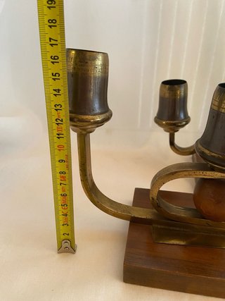 Coppia Candelabri Ottone Art Déco Anni '30-'50