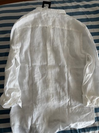 Camicia Lino Coreana Tommy Hilfiger Bianca