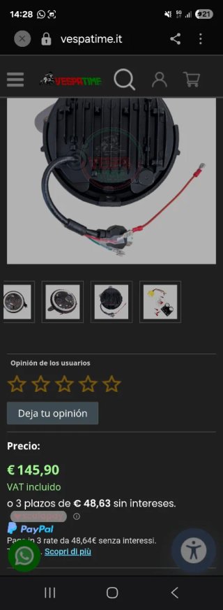 Faro LED Vespa PX 150mm