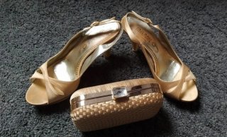Zapatos de fiesta dorados