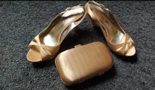 Zapatos de fiesta dorados