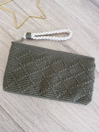 Bolso Clutch Verde Oliva hecho a mano