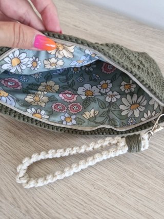 Bolso Clutch Verde Oliva hecho a mano