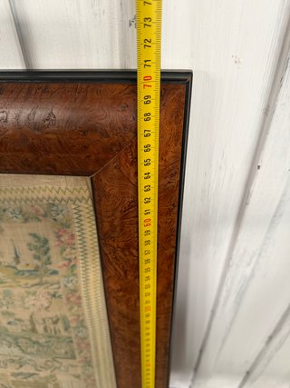 Cuadro antiguo bordado perros y gatos