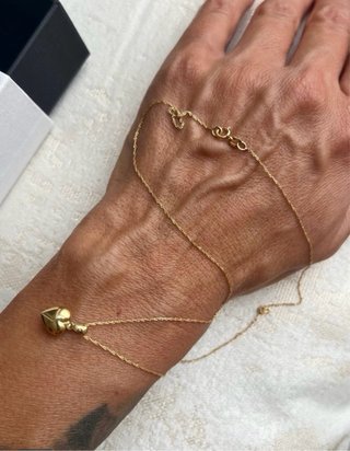 Conjunto de cadena con colgante de 18 k