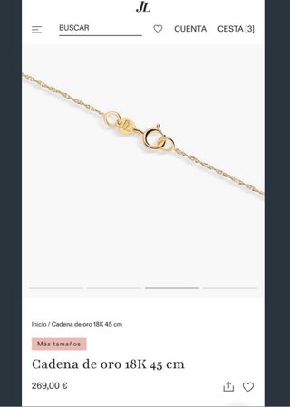 Conjunto de cadena con colgante de 18 k
