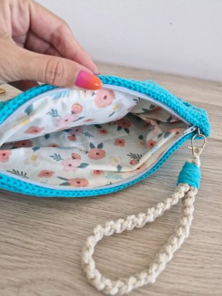 Bolso Clutch Azul Tejido amano