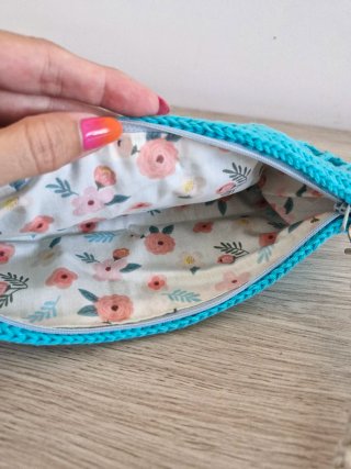Bolso Clutch Azul Tejido amano